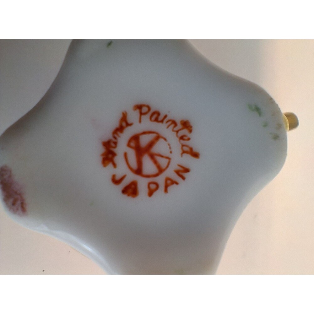 VTG  Japan Hand Painted Miniature Cup Saucer Red Gold Floral Porcelain 1920s-30s - Picture 2 of 12